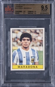 1979-80 Panini Calciatori Stickers #312 Diego Maradona Rookie Card - BVG GEM MINT 9.5